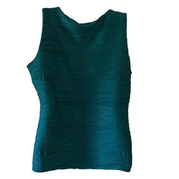 Cocomo Size L Teal Textured Knit Top Sleeveless - Picture 3 of 7